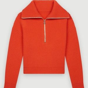 MAJE 100% Wool Pullover with half zip collar *new with tags*
